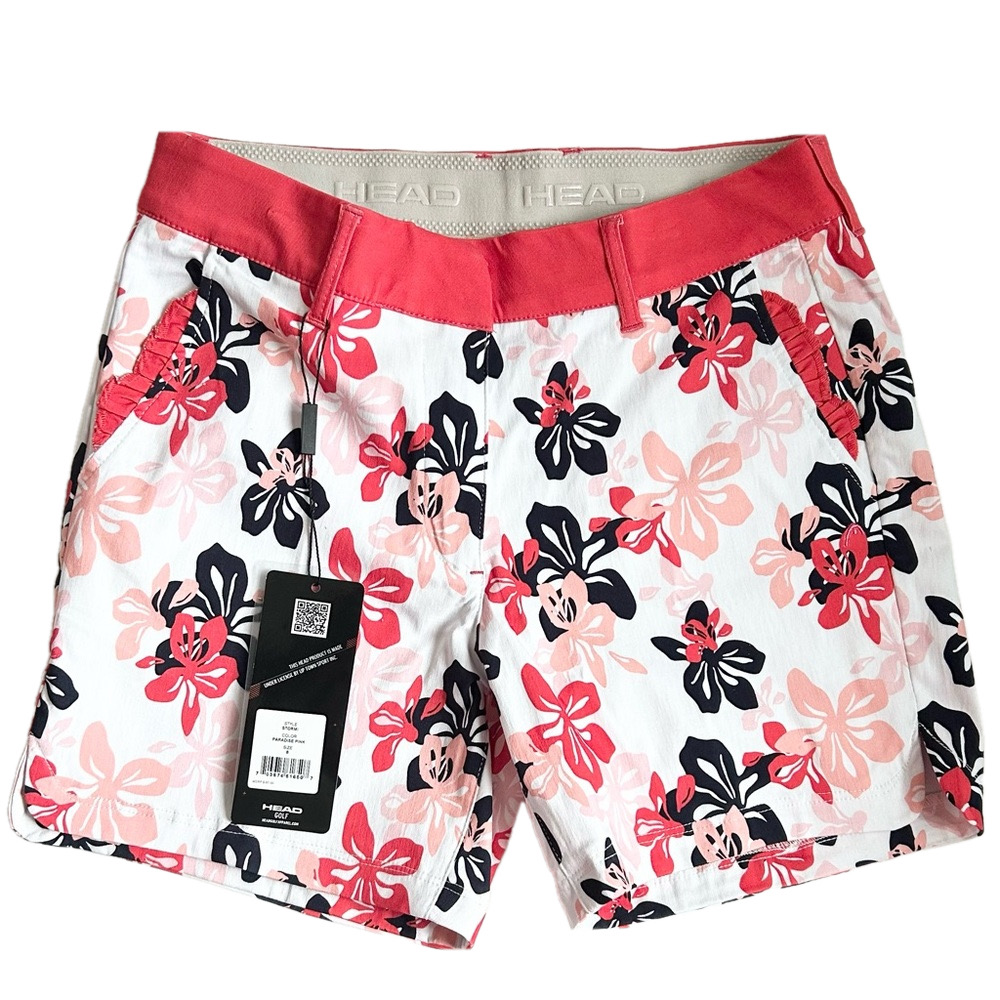 Head Golf Woman’s Golf Shorts Paradise Pink Floral Size 8 NWT 2 Left